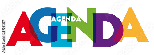 Agenda - vector of stylized colorful font photo