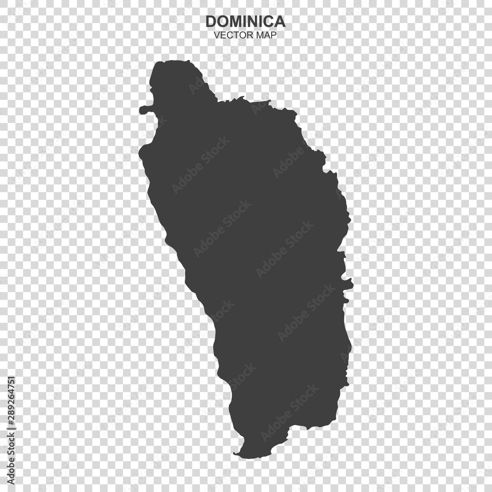 map of Dominica isolated on transparent background