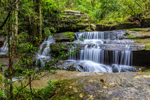 beautiful deep forest waterfall in Thailand