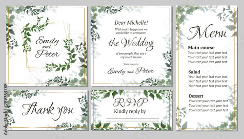Invitation green leaves 