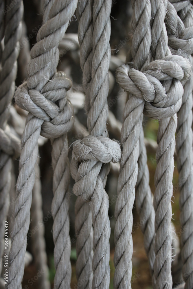 rope on deck of ship