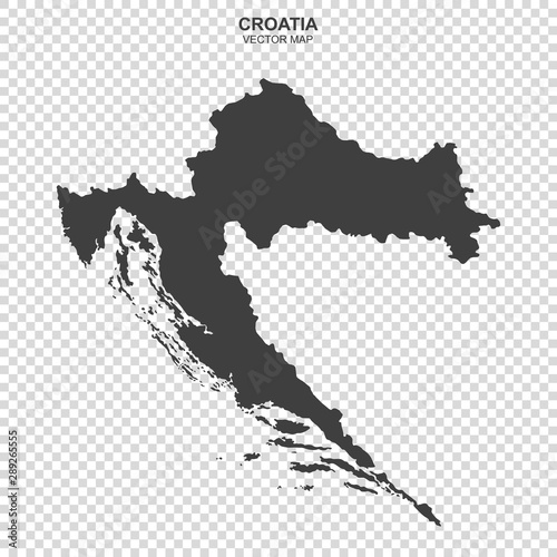 vector map of Croatia isolated on transparent background