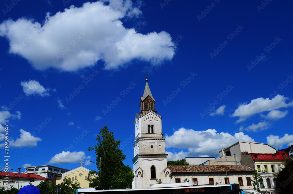 beautiful architecture of the ancient city of Bucharest, capital of Romania