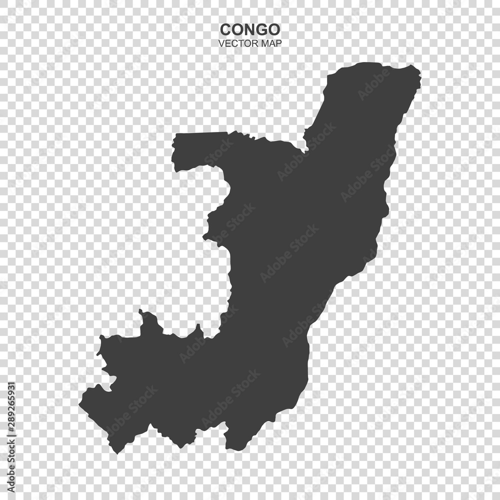 vector map of Congo isolated on transparent background