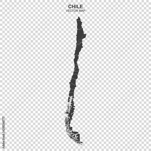 political map of Chile on isolated on transparent backgropund