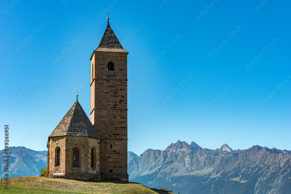little church on a mountain south Tirol