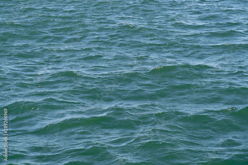Blue water background. Waves on water surface, watery texture