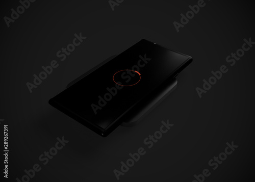 Smartphone Mobile Phone Wireless Charging Empty Low Battery 3D Render