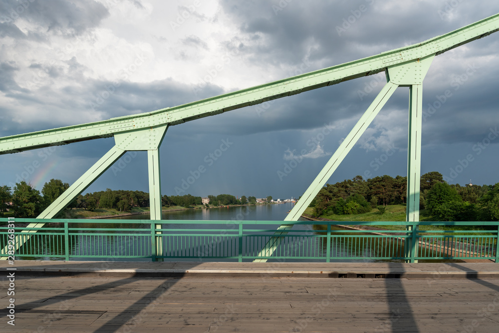 Old swinging bridge.