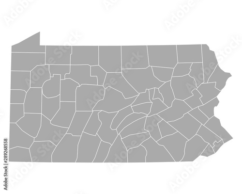 Fototapeta Karte von Pennsylvania