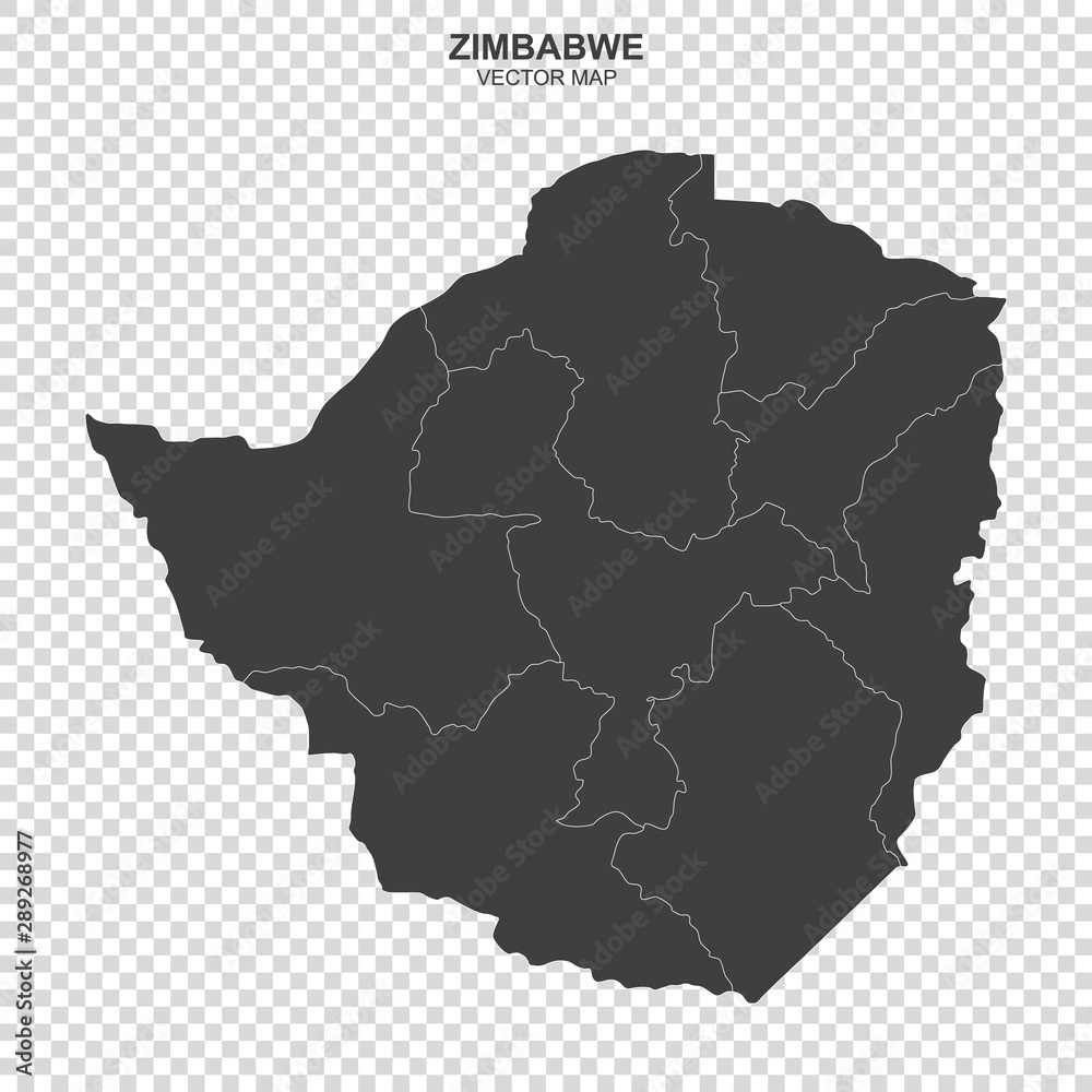 vector map of Zimbabwe isolated on transparent background