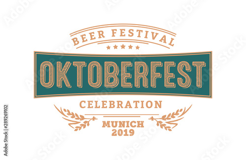 Oktoberfest beer festival. Big folk festivities in Bavaria. Handwritten typography header for signboard  greeting card  poster and coaster.