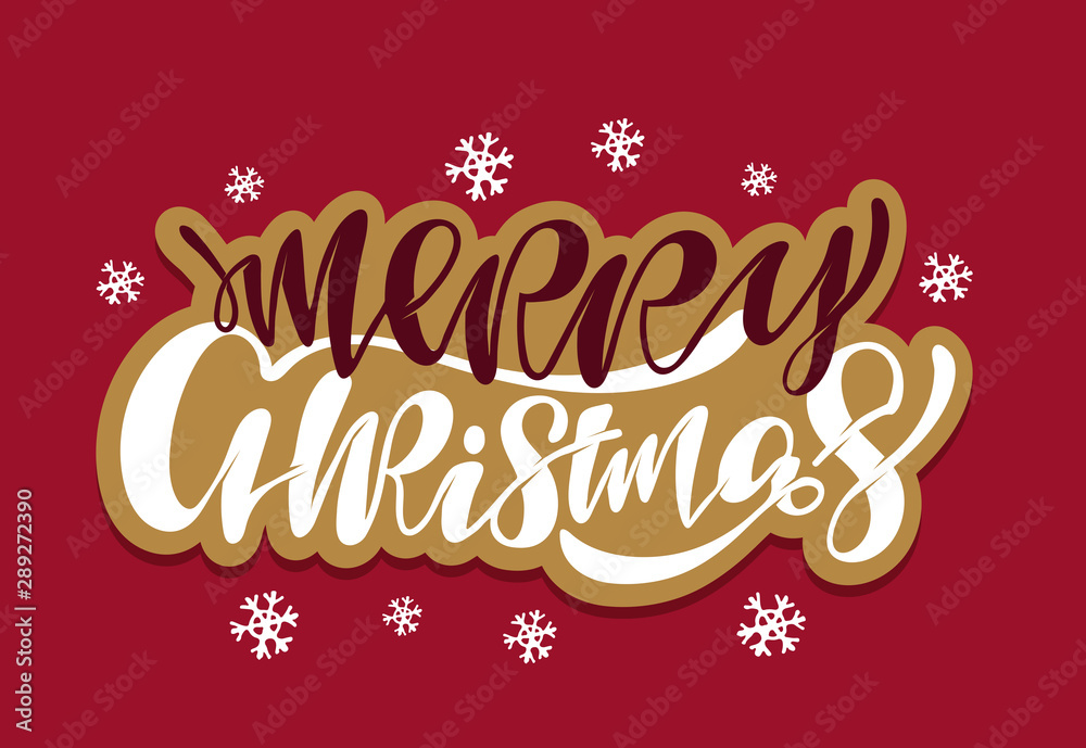 We wish you a Merry Christmas - cute hand drawn lettering template poster banner art invitation