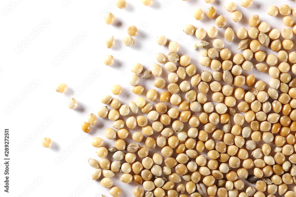 Chickpeas isolated on white background, top view Chickpeas isolated on white background, top view