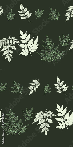 Leaves seamless pattern. Vector background hand drawn. Textile print, wrapping ,wallpaper.