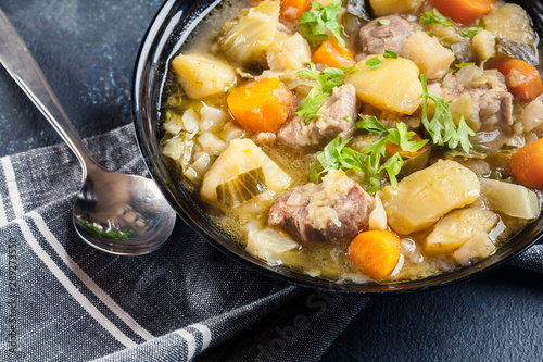 Pichelsteiner, German stew that contains meat