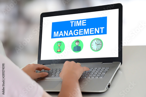 Time management concept on a laptop