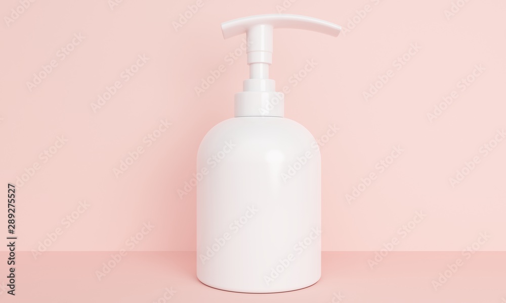 Mockup bottle for cream or liquid soap. 3d rendering Mockup bottle for cream or liquid soap. 3d rendering