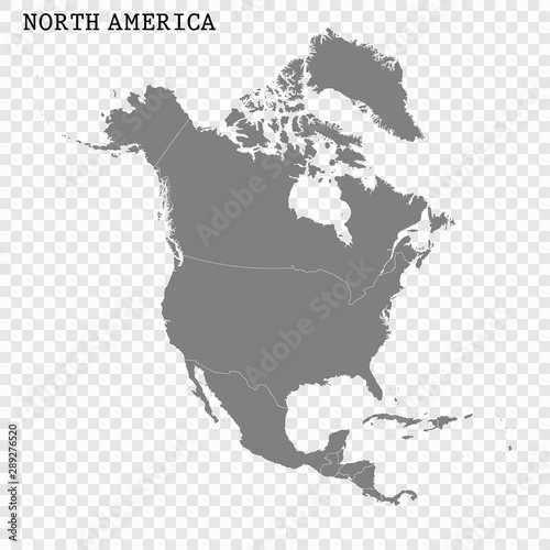 High quality map of North America