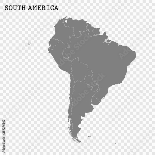 High quality map of South America