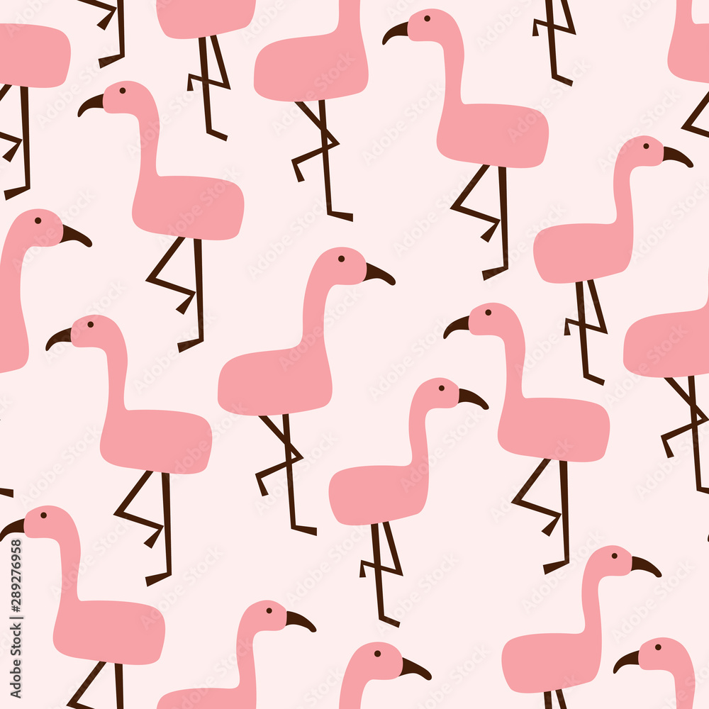 Fototapeta premium Flamingo Seamless Surface Pattern Clean Minimal Vector