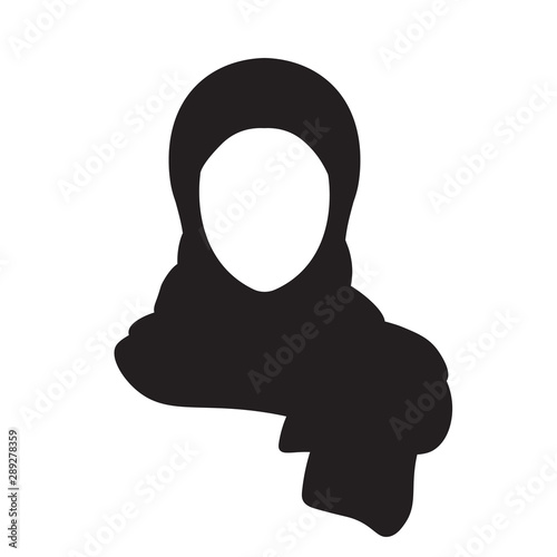 black hijab icon- vector illustration photo
