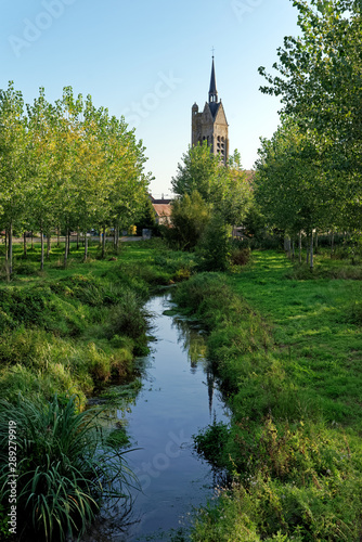 Vimpelles church  in la Bassée National Nature reserve