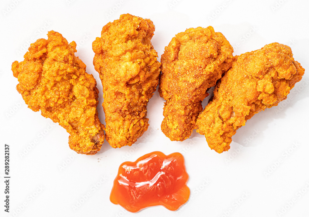 Fried chicken isolated on white background Fried chicken isolated on white background