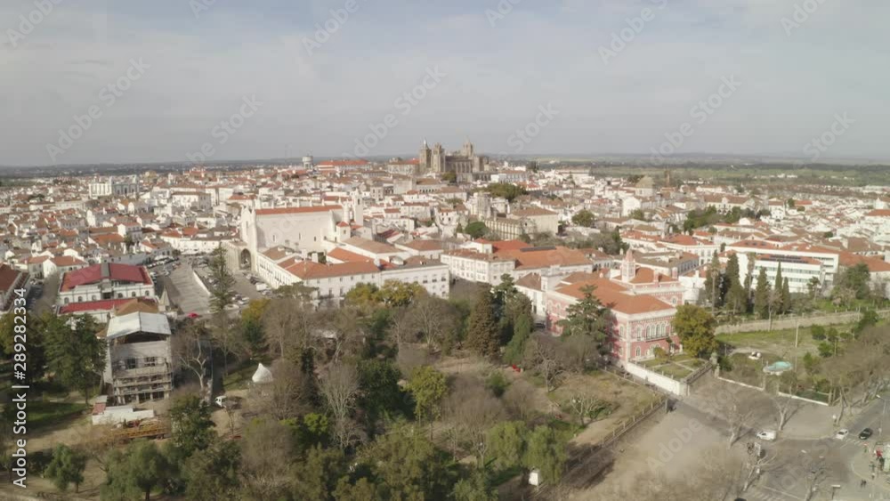 Aerial drone view of Evora city in Alentejo, Portugal Aerial drone view of Evora city in Alentejo, Portugal