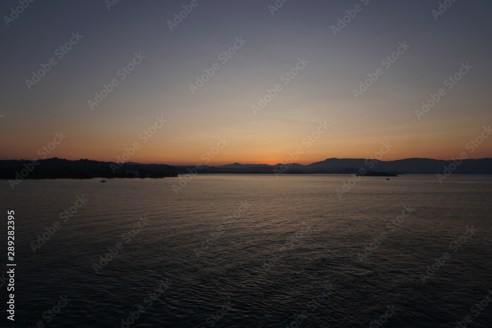 Sunset in the mediterranean sea.