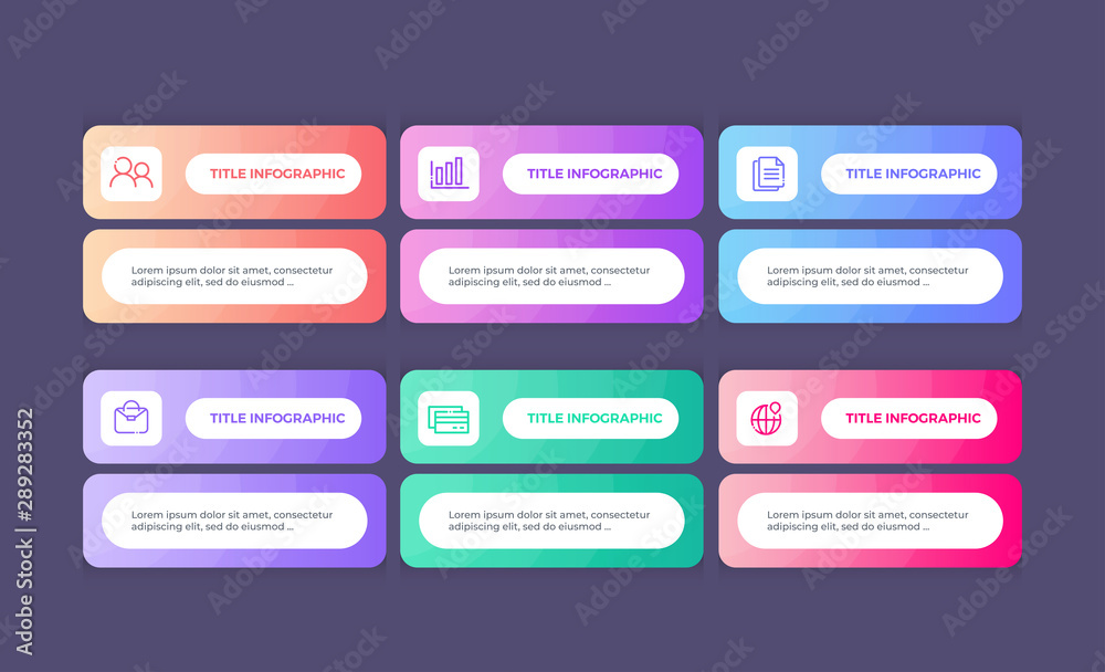 Template infographics with 6 options Template infographics with 6 options