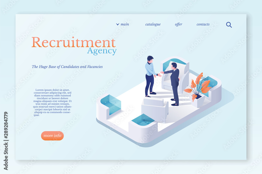 Recruiting office isometric vector illustration Recruiting office isometric vector illustration
