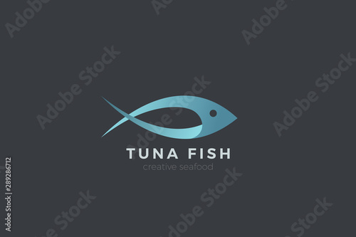 Fish Tuna Seafood Logo abstract design vector template.