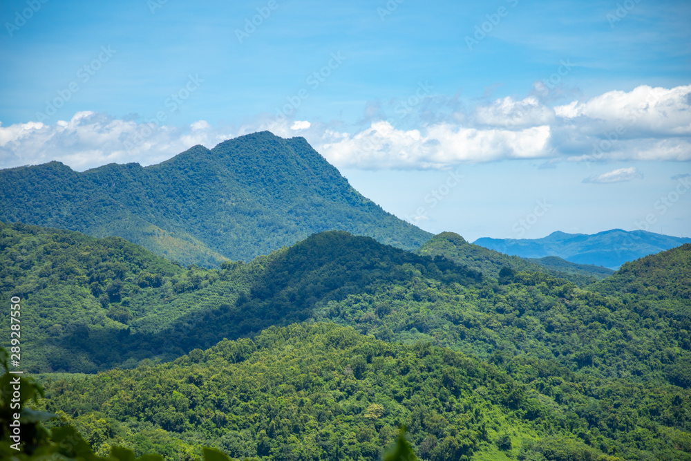 View of green mountain inland of Hainan Island, China