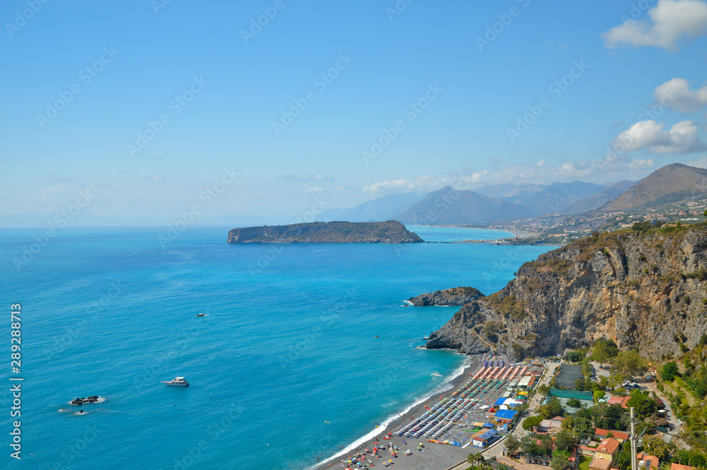 Obraz premium A vacation spent in the tourist resort of San Nicola Arcella in Italy.