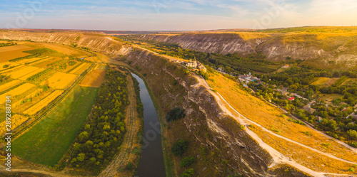 Old Orhei Monastery in Moldova Republic. Aerial view