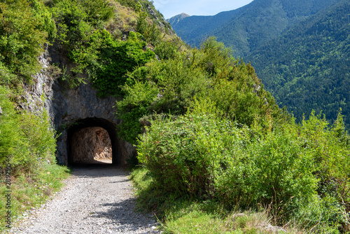 route and small tunnel. In mountain