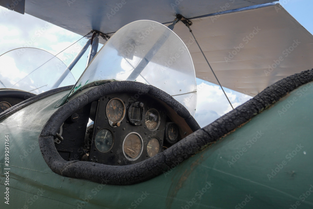 dashboard of a antique yak plane dashboard of a antique yak plane