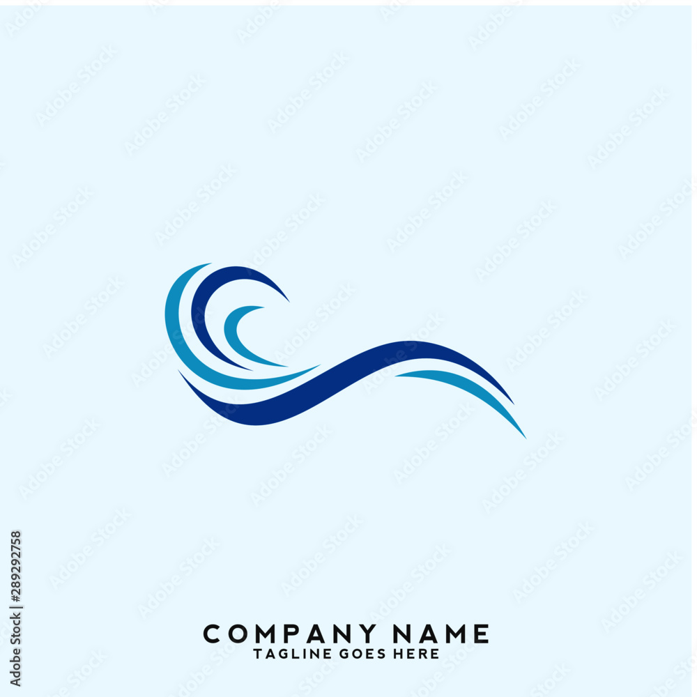 Obraz premium Water wave Logo Template
