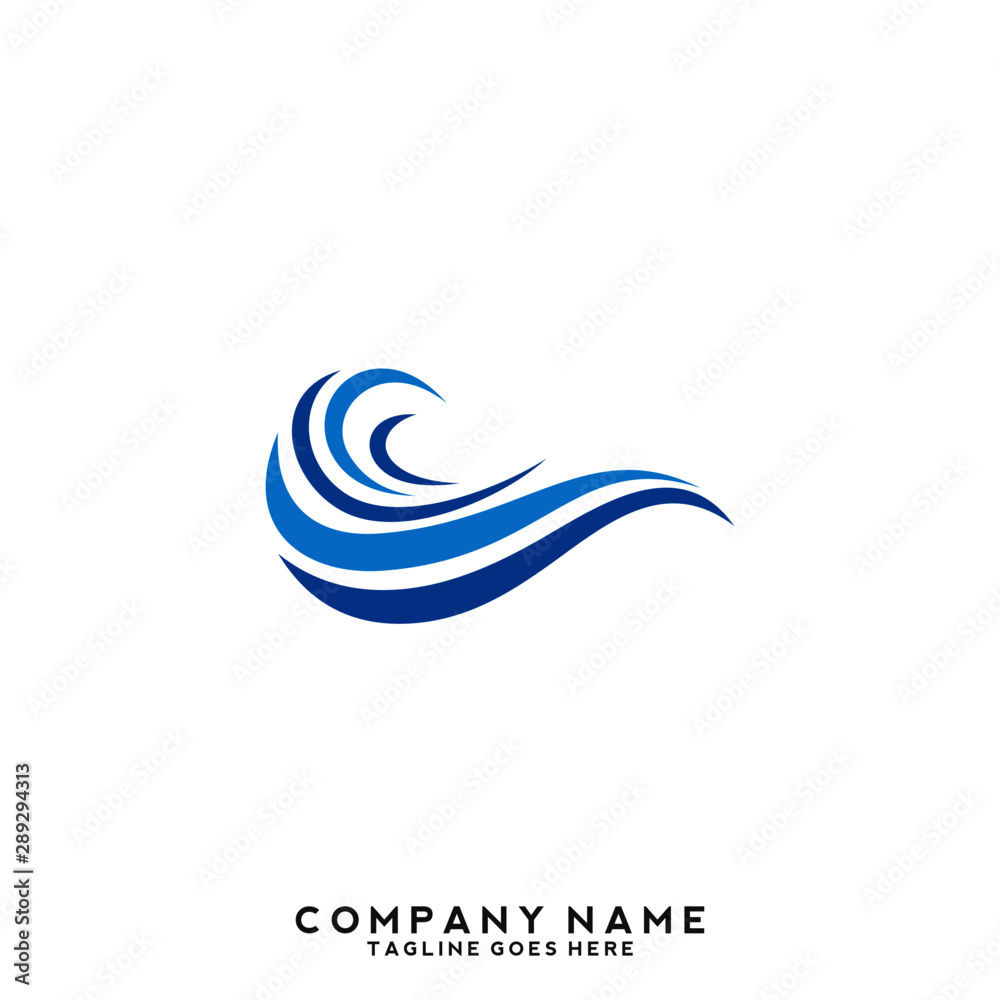 Obraz premium Water wave Logo Template