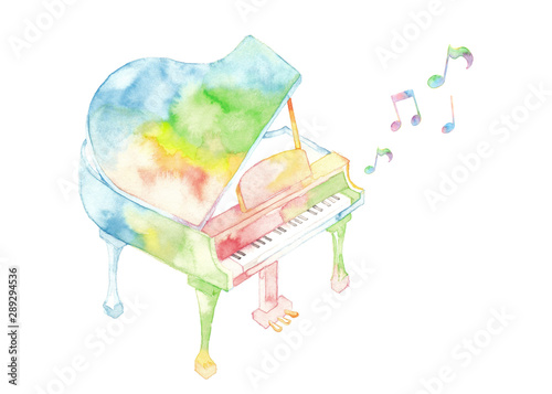 七色ピアノと音符