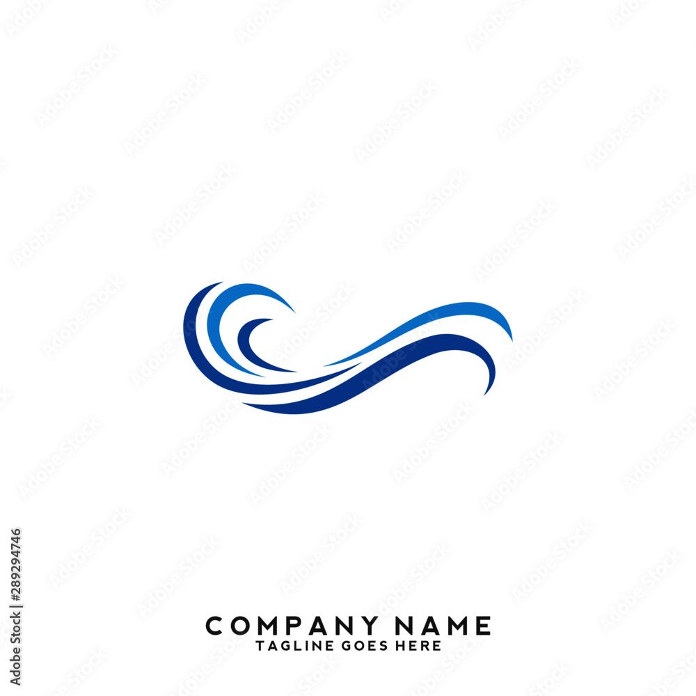 Fototapeta premium Water wave Logo Template