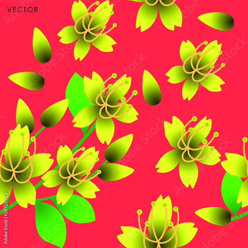 Wild flower seamless pattern  Vector illustration design element