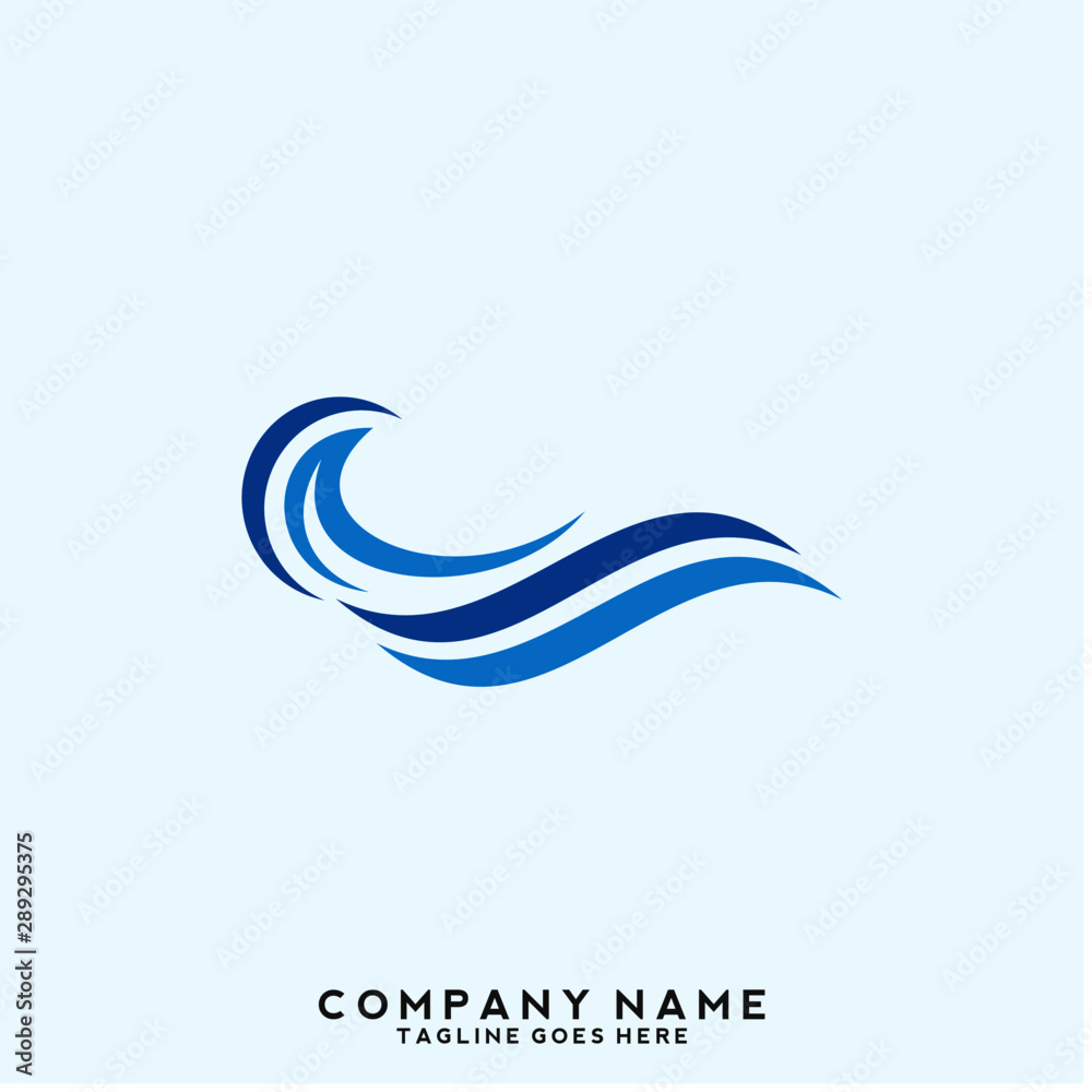 Obraz premium Water wave Logo Template