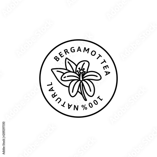 Canvas Print Bergamot Flower tea Icon in trendy linear style