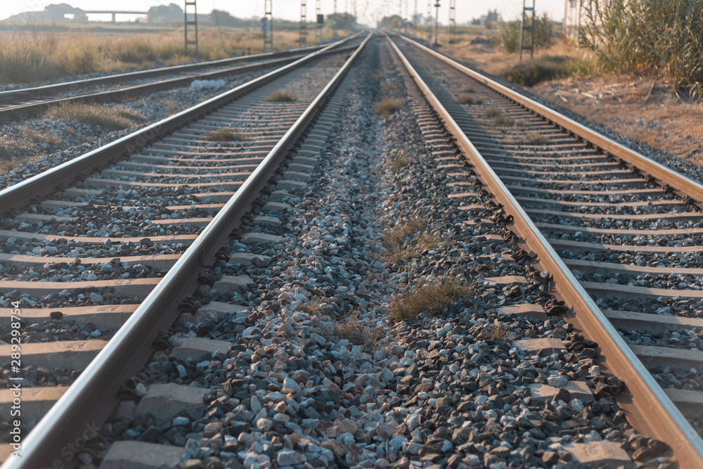 Fototapeta premium old train tracks train tracks
