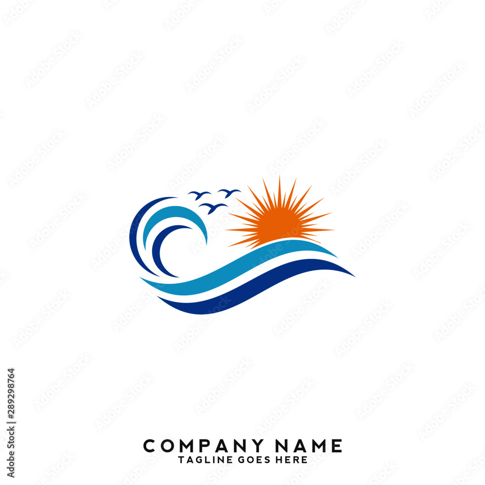 Obraz premium Water wave Logo Template