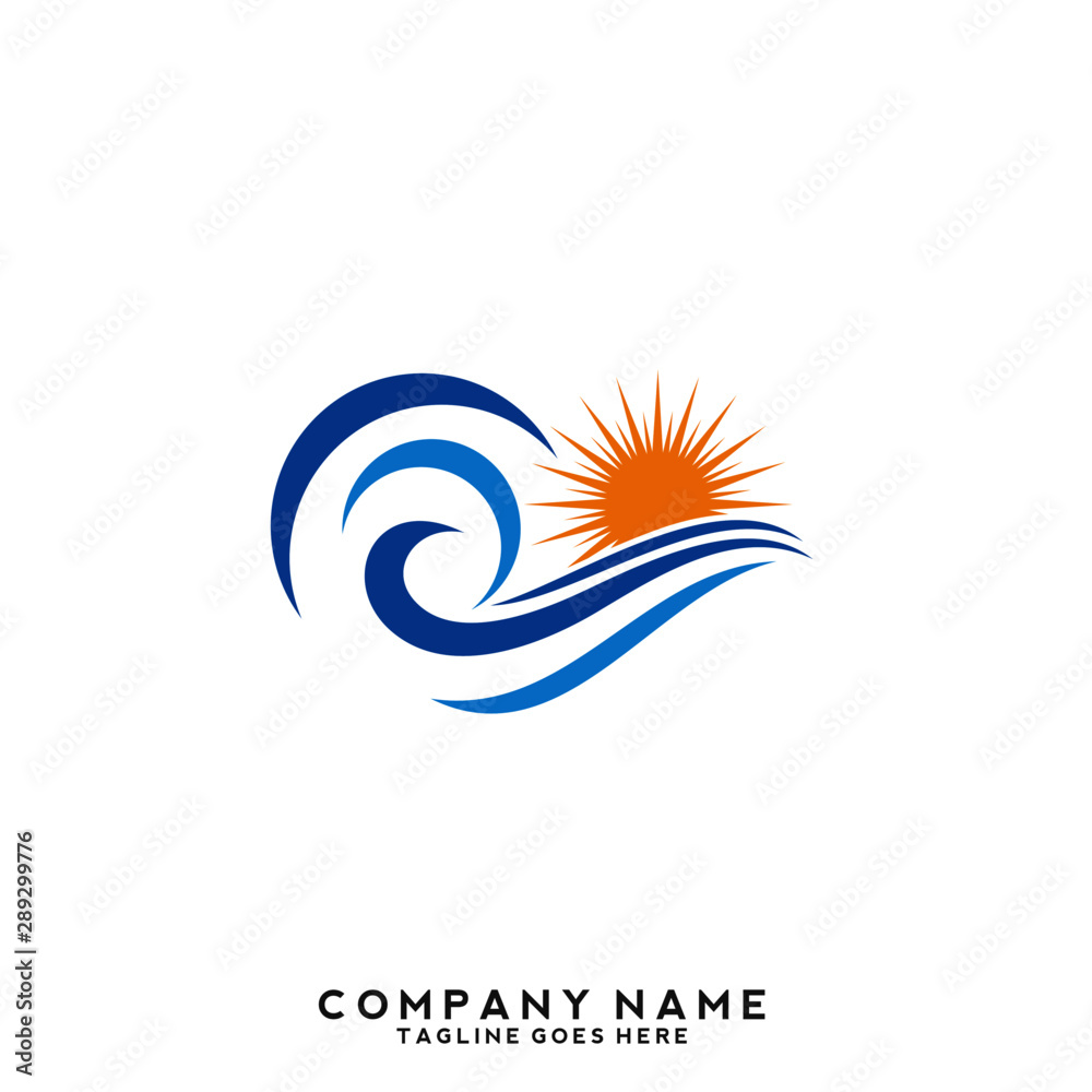 Obraz premium Water wave Logo Template