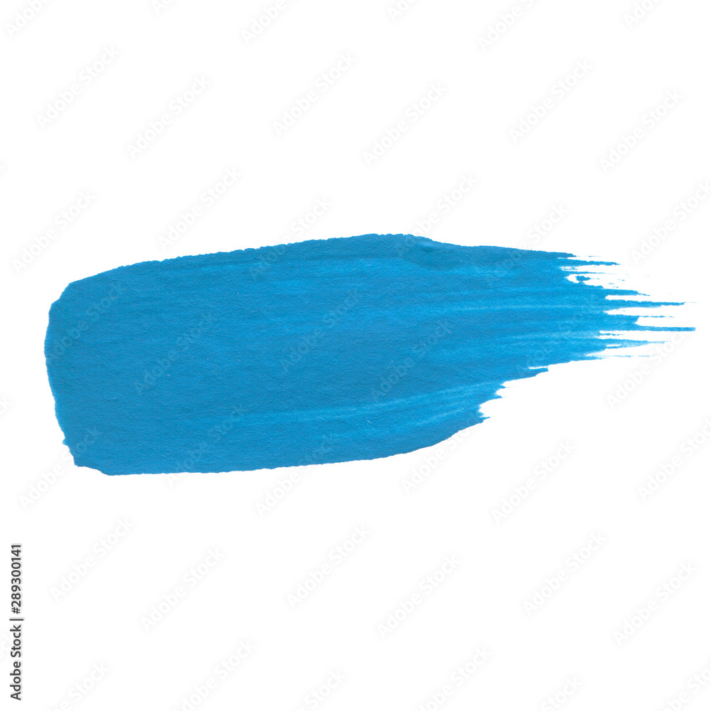 Fototapeta premium Brush acrylic stroke on the white isolated background.