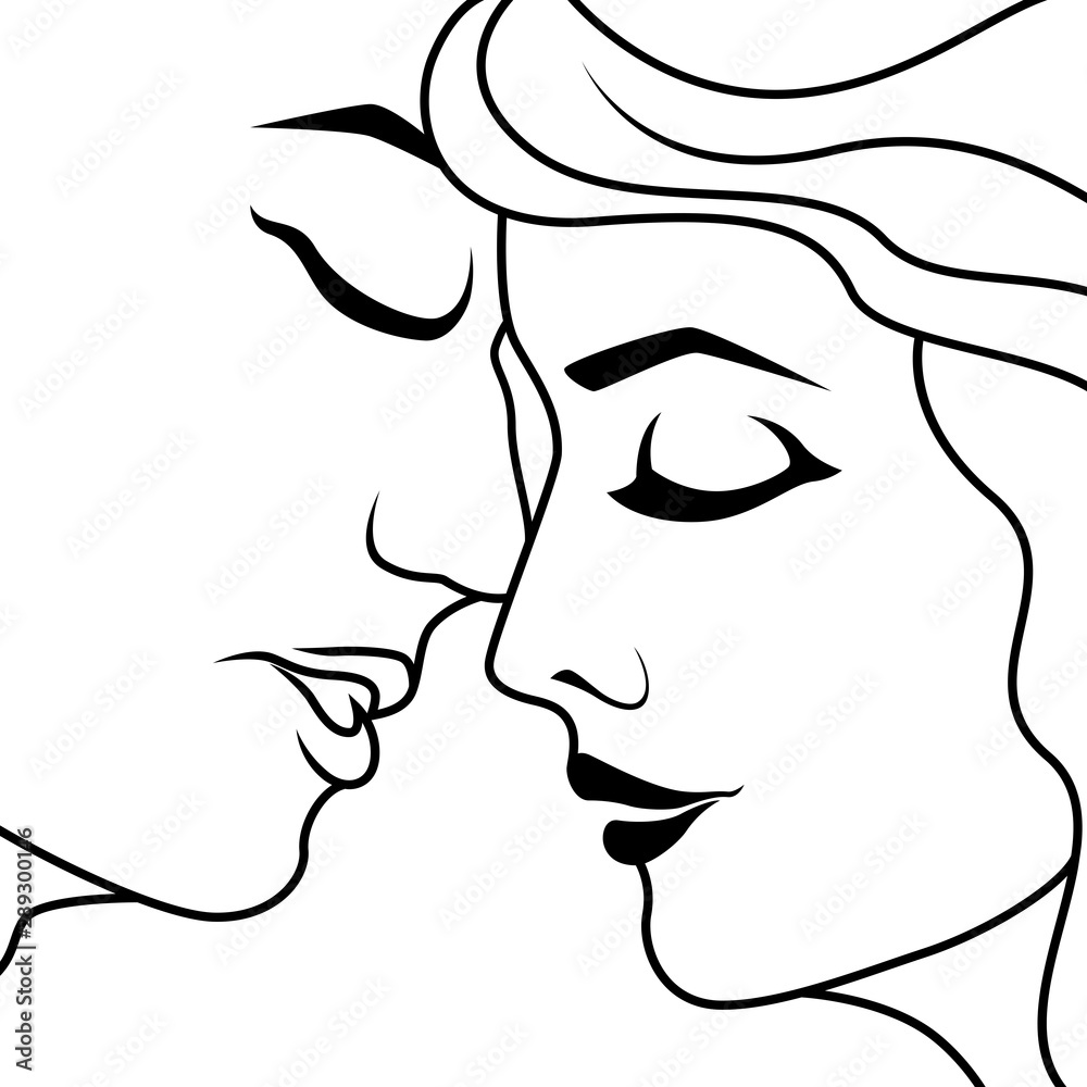 Couple in the moment before kiss Couple in the moment before kiss